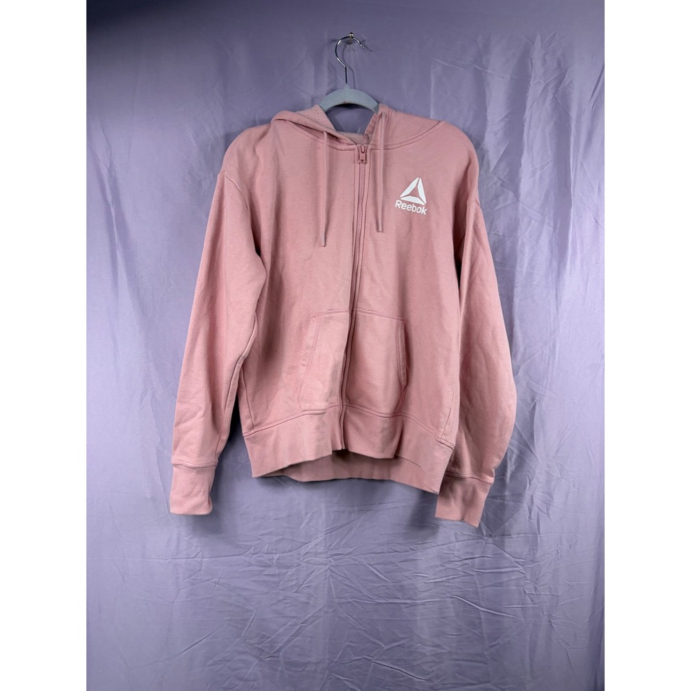 Reebok Womens Pink Full Zip Fleece Hoodie Sweatshirt Large REW214HO06001